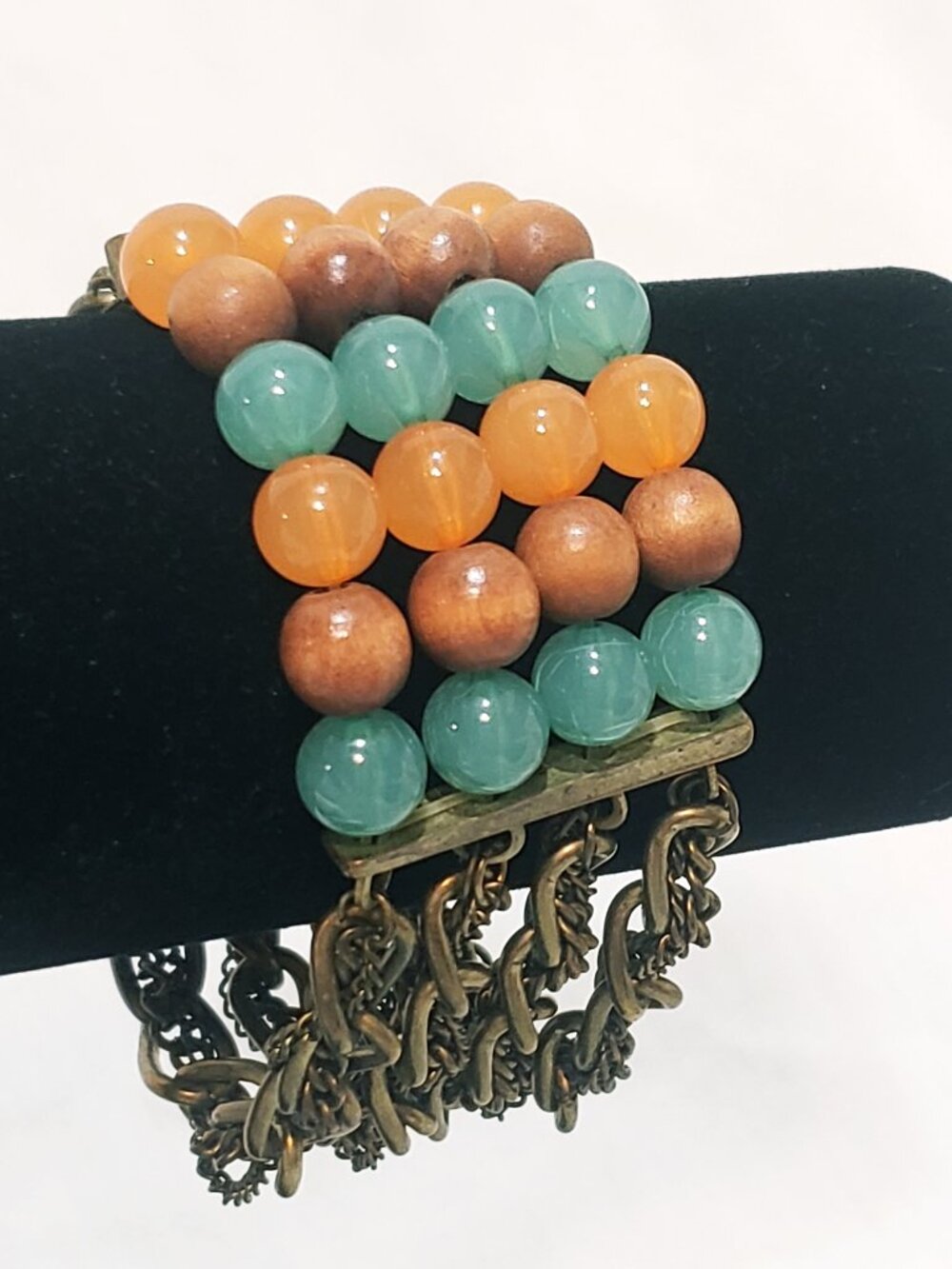 Cuff Style Beaded Stretch Chain Bracelet Fashion Bug